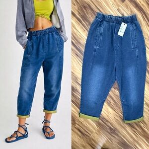 Jaded Gypsy Harem Style Denim Blue Joggers